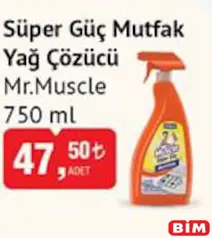 MR. MUSCLE SÜPER GÜÇ MUTFAK YAĞ ÇÖZÜCÜ 750 ML fiyat ve kampanya bilgisi